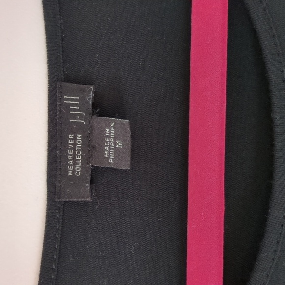 J. Jill Wearever Collection Stretch pleated front & back Black Long Sleeve Dress - Picture 4 of 8